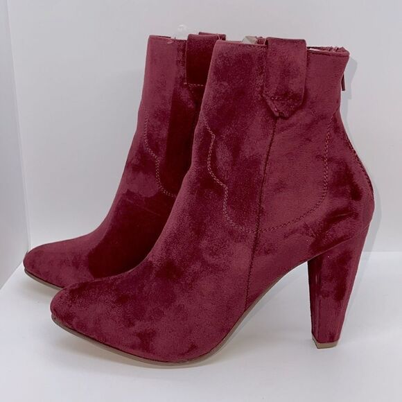 Sexy Red High Heeled Mid-Calf Boots By ShoeDazzle. Size 9.5 With A 4 Inch Heel. - Picture 2 of 7